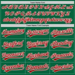 Maillot de baseball personnalisé Green Kelly authentique rouge-blanc Maillot de baseball personnalisé Green Kelly authentique rouge-blanc
