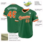 Maillot Kelly vert de baseball authentique orange-blanc personnalisé rétro Maillot Kelly vert de baseball authentique orange-blanc personnalisé rétro