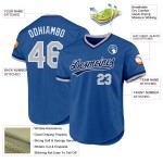 Maillot de baseball bleu authentique bleu marine et blanc, gris, personnalisé Maillot de baseball bleu authentique bleu marine et blanc, gris, personnalisé