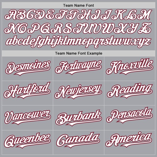 Maillot de baseball gris à rayures fines, blanc et cramoisi, personnalisé, dégradé authentique Maillot de baseball gris à rayures fines, blanc et cramoisi, personnalisé, dégradé authentique