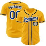 Maillot de baseball personnalisé Royal-White Gold Authentic Maillot de baseball personnalisé Royal-White Gold Authentic