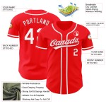 Maillot de baseball personnalisé blanc rouge authentique Maillot de baseball personnalisé blanc rouge authentique