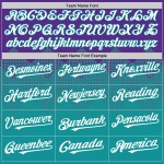 Motif blanc-bleu sarcelle, violet, formes personnalisées, dégradé de baseball, maillot carré authentique 3D Motif blanc-bleu sarcelle, violet, formes personnalisées, dégradé de baseball, maillot carré authentique 3D