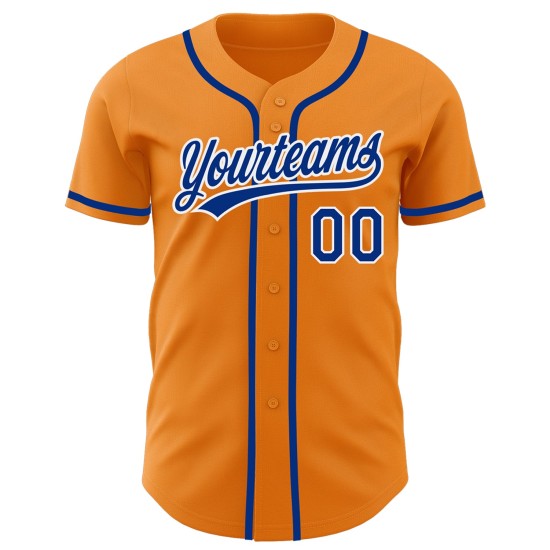 Casquette de baseball personnalisée Jersey Bay authentique orange royal-blanc Casquette de baseball personnalisée Jersey Bay authentique orange royal-blanc