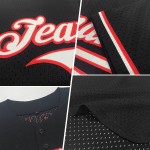 Maillot de baseball noir personnalisé en maille rétro authentique blanc-gris Maillot de baseball noir personnalisé en maille rétro authentique blanc-gris