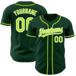 Maillot de baseball personnalisé authentique vert fluo vert-blanc Maillot de baseball personnalisé authentique vert fluo vert-blanc