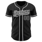 Maillot de baseball noir authentique à rayures noires et grises, blanc Maillot de baseball noir authentique à rayures noires et grises, blanc