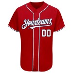 Maillot de baseball personnalisé blanc-bleu marine authentique rouge Maillot de baseball personnalisé blanc-bleu marine authentique rouge