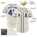 Maillot de baseball authentique personnalisé crème royal Maillot de baseball authentique personnalisé crème royal