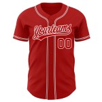 Maillot de baseball authentique personnalisé rouge et blanc Maillot de baseball authentique personnalisé rouge et blanc
