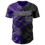 Maillot personnalisé motif violet-gris à gratter 3D noir Baseball authentique Graffiti Maillot personnalisé motif violet-gris à gratter 3D noir Baseball authentique Graffiti