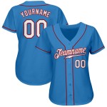 Maillot de baseball blanc-rouge authentique Powder Custom Blue Maillot de baseball blanc-rouge authentique Powder Custom Blue