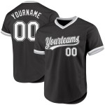 Maillot de baseball noir rétro, blanc et gris, personnalisé, authentique Maillot de baseball noir rétro, blanc et gris, personnalisé, authentique