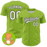 Maillot de baseball vert motif animal 3D dinosaure néon personnalisé blanc-noir design authentique Maillot de baseball vert motif animal 3D dinosaure néon personnalisé blanc-noir design authentique