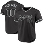 Maillot de baseball noir authentique gris, rétro, personnalisé Maillot de baseball noir authentique gris, rétro, personnalisé