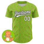 Maillot de baseball vert motif animal 3D dinosaure néon personnalisé blanc-noir design authentique Maillot de baseball vert motif animal 3D dinosaure néon personnalisé blanc-noir design authentique