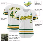 Maillot de baseball Kelly Line authentique blanc vert-or personnalisé Maillot de baseball Kelly Line authentique blanc vert-or personnalisé