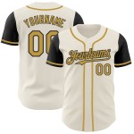 Maillot de baseball authentique couleur crème, deux couleurs or et noir Maillot de baseball authentique couleur crème, deux couleurs or et noir