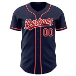 Maillot de baseball personnalisé rouge et blanc bleu marine authentique Maillot de baseball personnalisé rouge et blanc bleu marine authentique