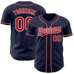 Maillot de baseball personnalisé rouge et blanc bleu marine authentique Maillot de baseball personnalisé rouge et blanc bleu marine authentique