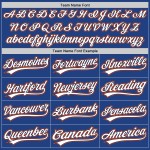 Maillot de baseball rétro bleu marine-orange authentique personnalisé Royal Maillot de baseball rétro bleu marine-orange authentique personnalisé Royal