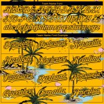 Motif de baseball tropical noir authentique Design Trees Hawaii personnalisé 3D jaune Jersey Palm Motif de baseball tropical noir authentique Design Trees Hawaii personnalisé 3D jaune Jersey Palm
