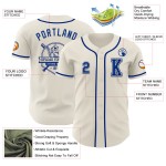 Maillot de baseball authentique personnalisé crème royal Maillot de baseball authentique personnalisé crème royal